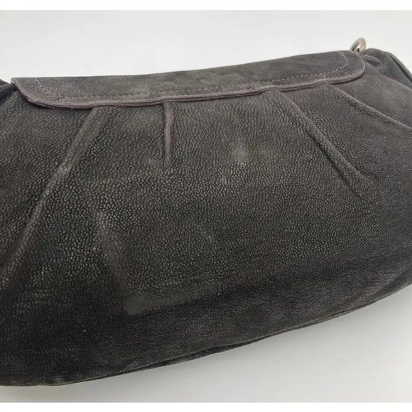 Prada Black Suede Rhinestone Alligator Flap Shoulder Bag - Picture 5 of 10